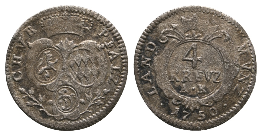  Altdeutschland; Pfalz; Kleinmünze 1750   