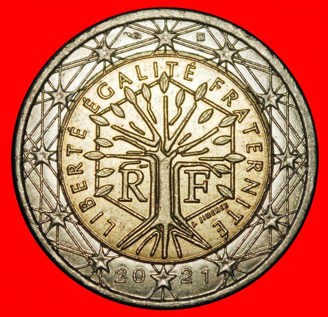 ⰆNON-PHALLIC TYPE 2007-2021:FRANCE★2 EUROS 2021 WORLD TREE AND SOLAR ECLIPSE★LOW START ★ NO RESERVE!   