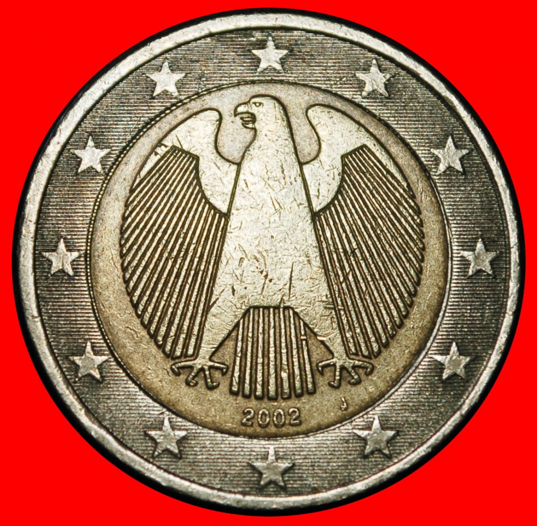  Ⰶ PHALLIC TYPE (2002-2006): GERMANY ★ 2 EUROS 2002J HAMBURG EAGLE!★LOW START ★ NO RESERVE!   
