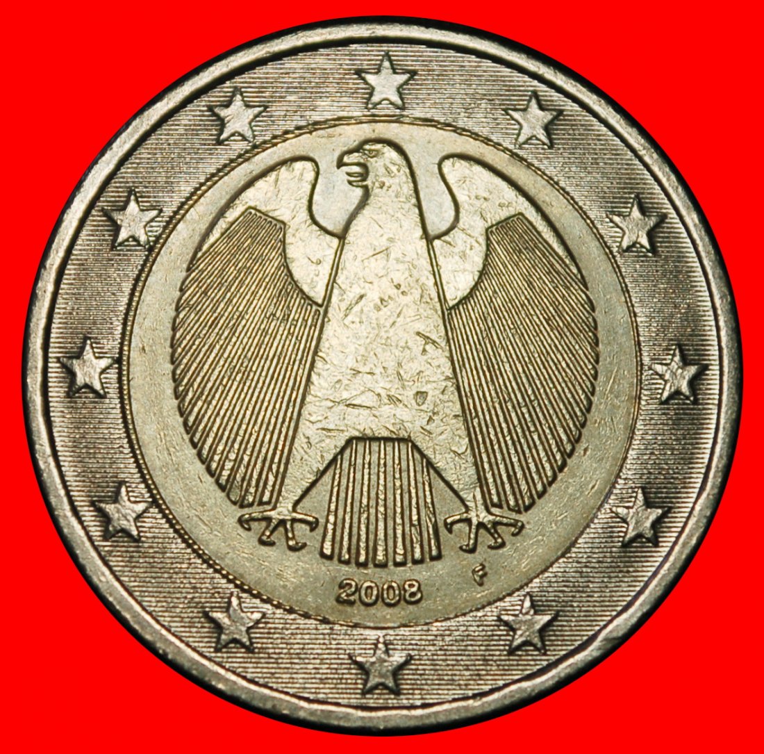  Ⰶ NON-PHALLIC TYPE (2008-2025): GERMANY ★ 2 EUROS 2008F BADEN-WUERTTEMBERG!★LOW START ★ NO RESERVE!   