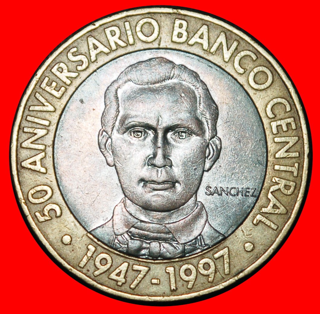 Ⰶ SANCHEZ (1817-1861): DOMINICAN REPUBLIC ★ 5 PESOS 1947-1997 BANK!★LOW START ★ NO RESERVE!