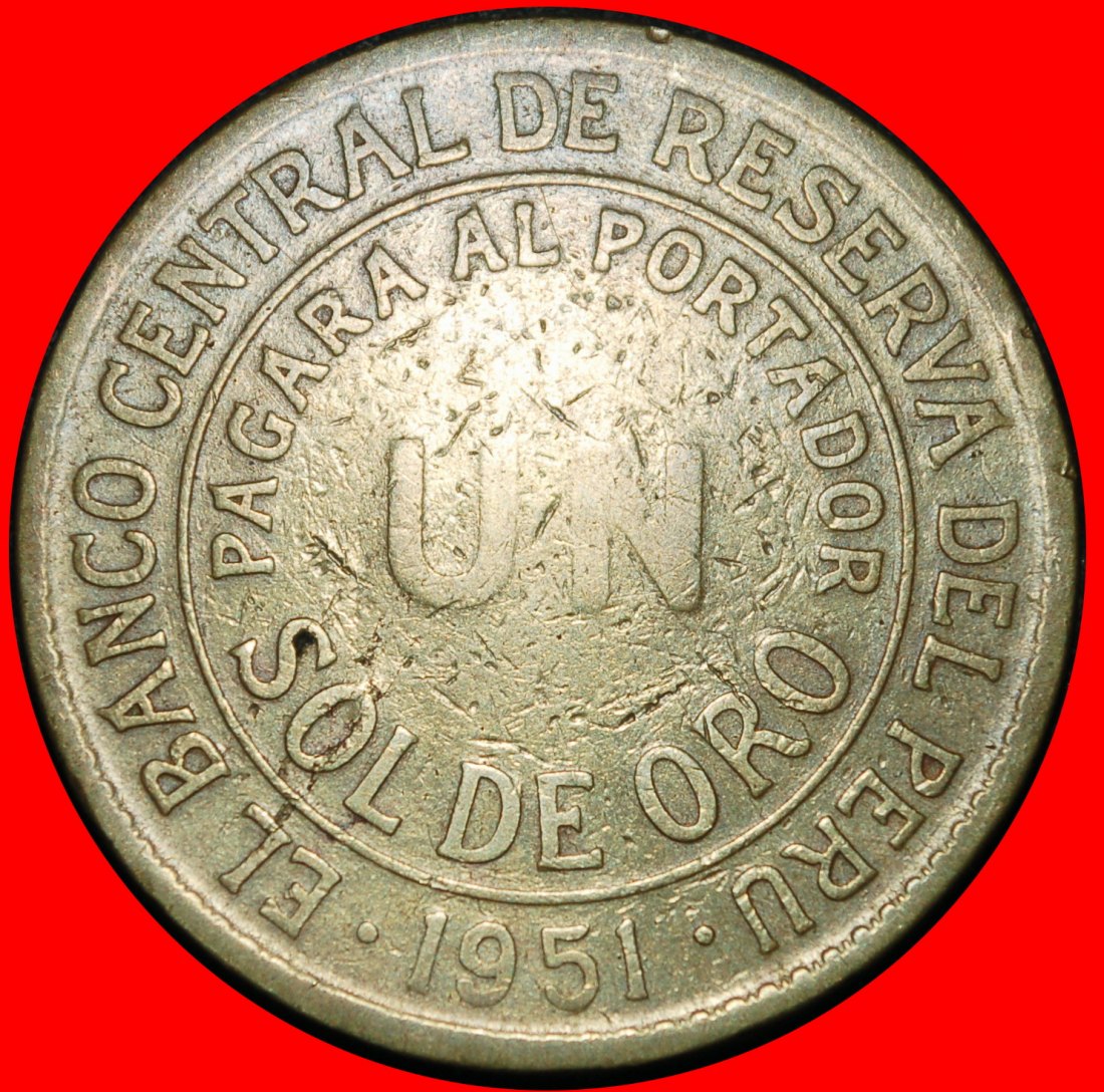  Ⰶ USA (1943-1965): PERU ★ SOL DE ORO 1951 CORNUCOPIA!  ★LOW START ★ NO RESERVE!   