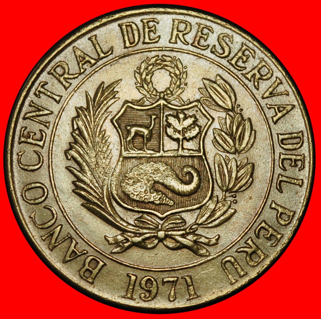  Ⰶ VICUGNA (1966-1975): PERU ★ 1 SOL DE ORO 1971! CORNUCOPIA! ★LOW START ★ NO RESERVE!   