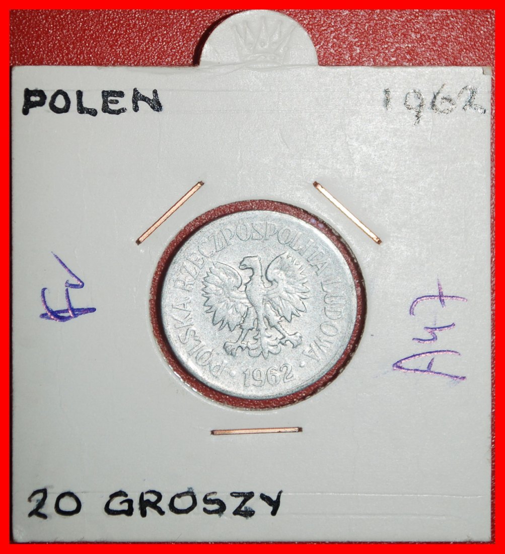  Ⰶ SOCIALIST STARS ON EAGLE (1957-1985):POLAND★20 GROSZES 1962★TYPE II★HOLDER★LOW START ★ NO RESERVE!   