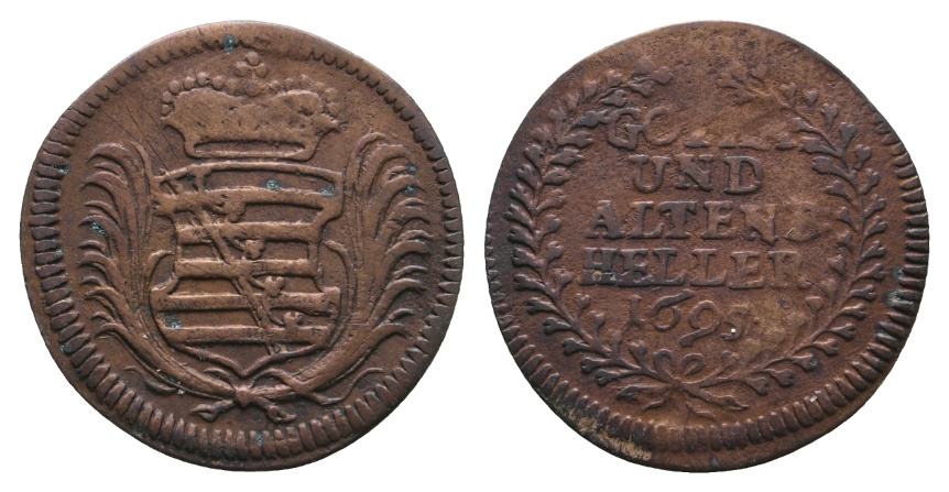  Altdeutschland; Sachsen-Gotha- Altenburg; Kleinmünze 1695   