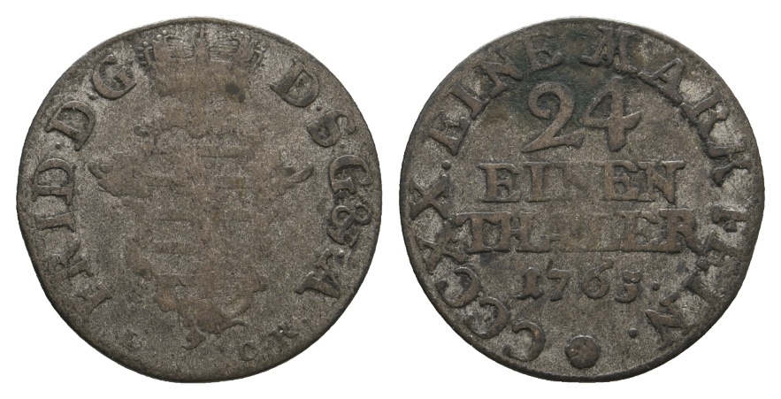  Altdeutschland; Sachsen; Kleinmünze 1765   