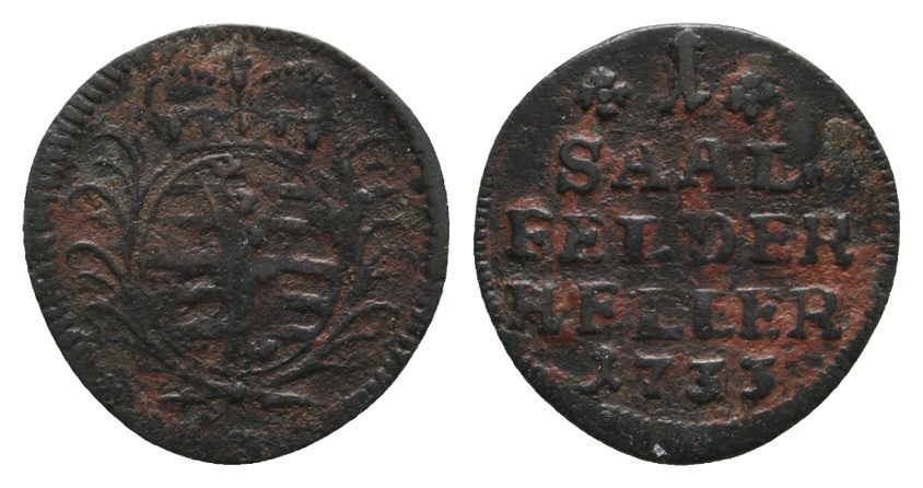  Altdeutschland; Sachsen; Kleinmünze 1733   