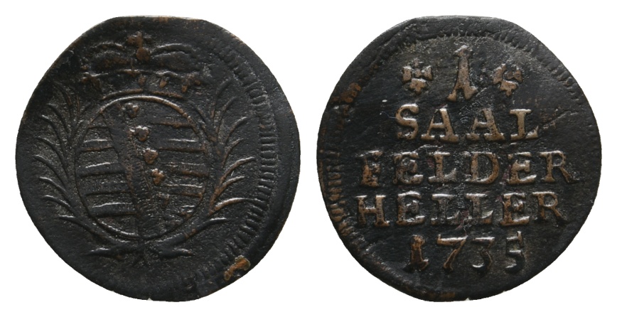  Altdeutschland; Sachsen; Kleinmünze 1735   
