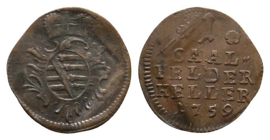  Altdeutschland; Sachsen; Kleinmünze 1759   