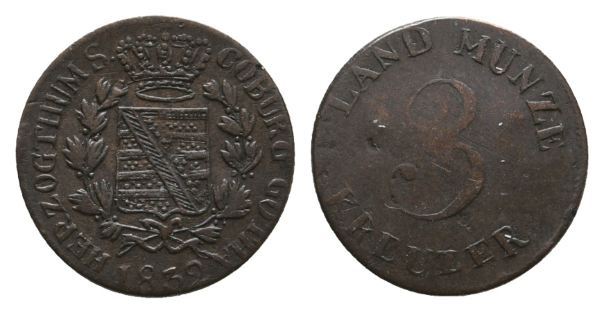  Altdeutschland; Sachsen; Kleinmünze 1839   