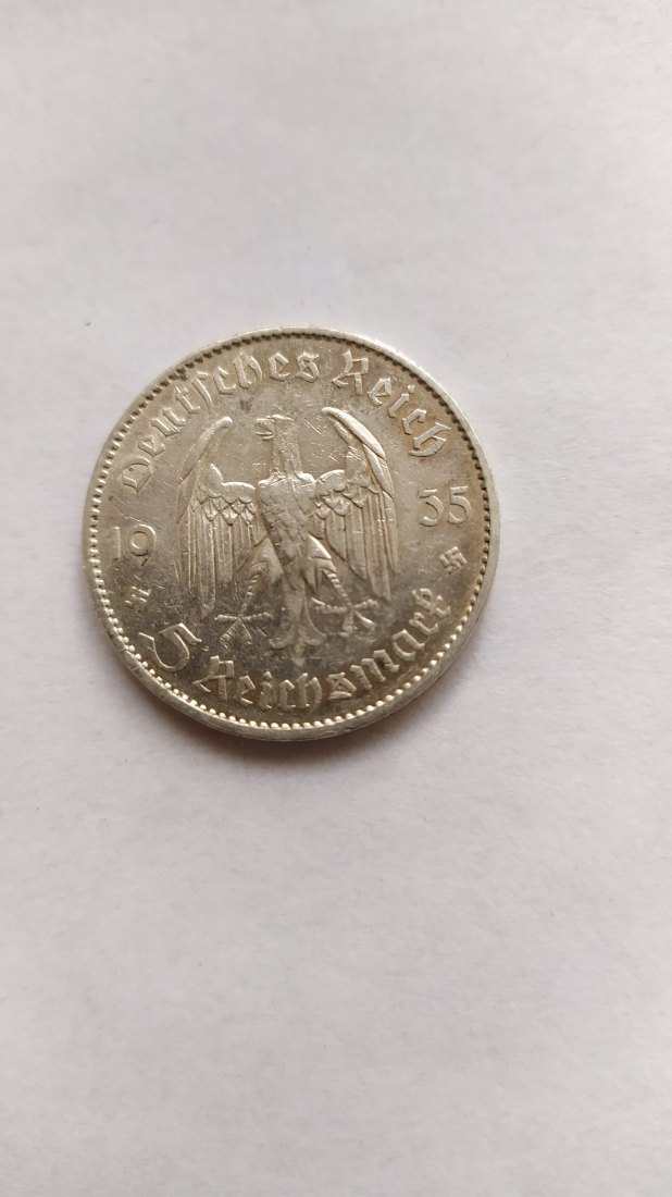  Germany.5 MARK.1935A.  Silver 900.  Garnisonkirche   