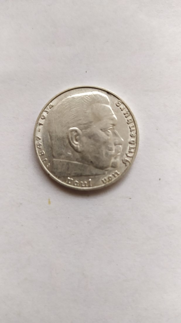  Germany.2 MARK 1937J. Silver 625.Hindenburg   