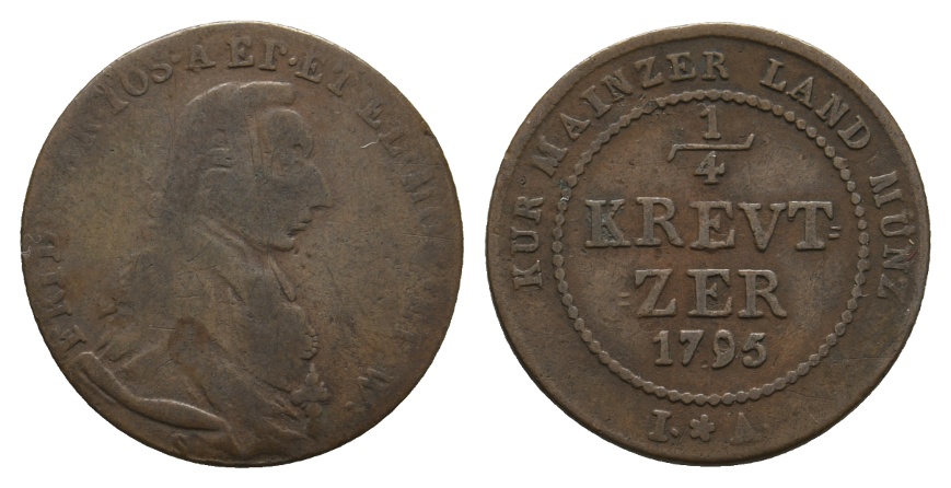  Altdeutschland; Mainz; Kleinmünze 1795   