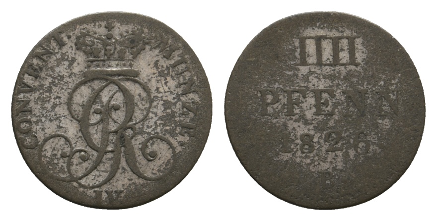  Altdeutschland; Kleinmünze 1826   