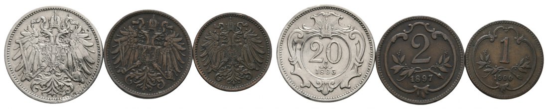  Altdeutschland; 3 Kleinmünzen 1895 / 1897 / 1900   
