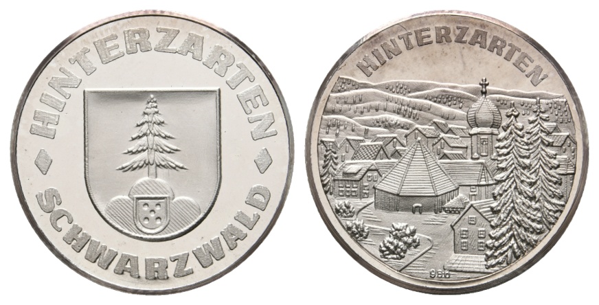  Medaille; Hinterzarten Schwarzwald; silber; Ø 26,1 mm; 10,89 g;   