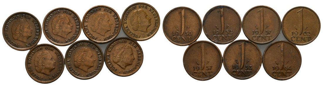  Niederlande; 7x 1 Cent   
