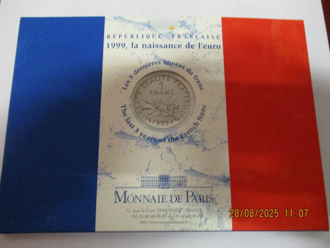  Coin Set Frankreich 1999 Gewicht:100g   