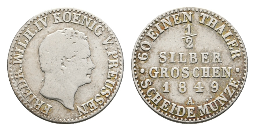  Altdeutschland; Preußen; Kleinmünze 1849   