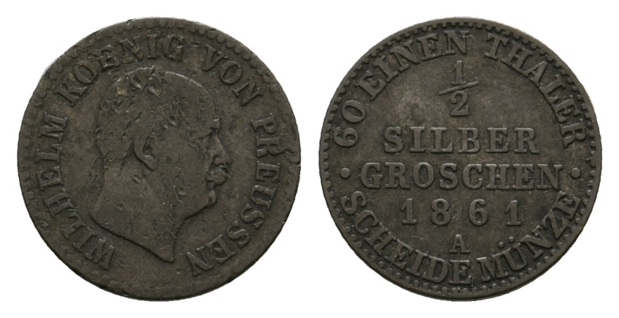  Altdeutschland; Preußen; Kleinmünze 1861   