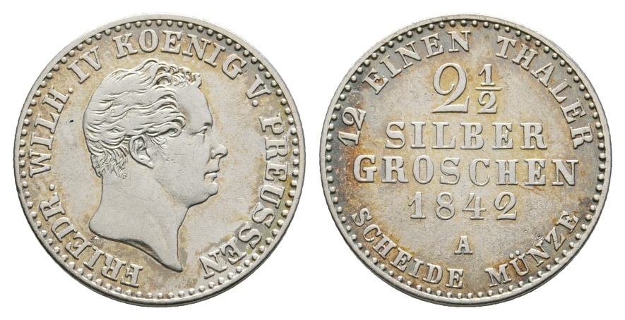  Altdeutschland; Preußen; Kleinmünze 1842   