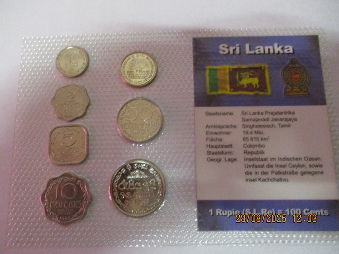  Kursmünzen Sir Lanka siehe Foto Gewicht: Ca- 30g/- 1   