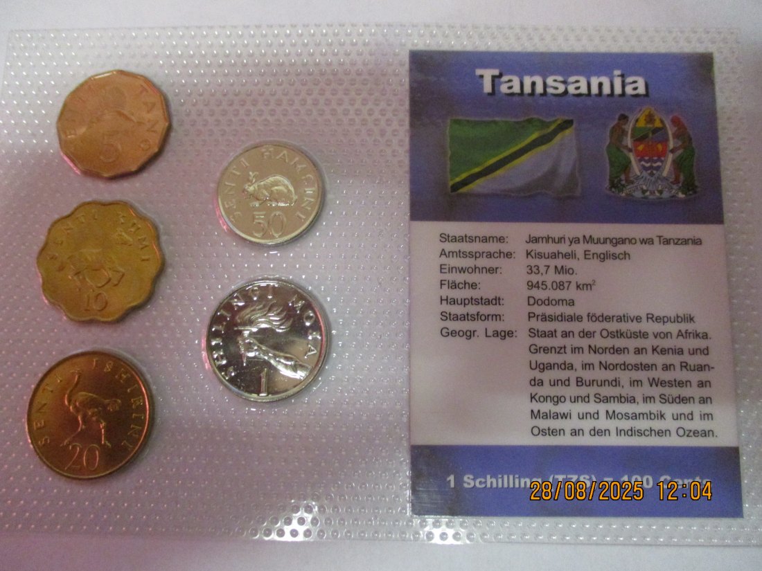  Kursmünzen Tansania siehe Foto Gewicht: Ca- 26g/- 1   