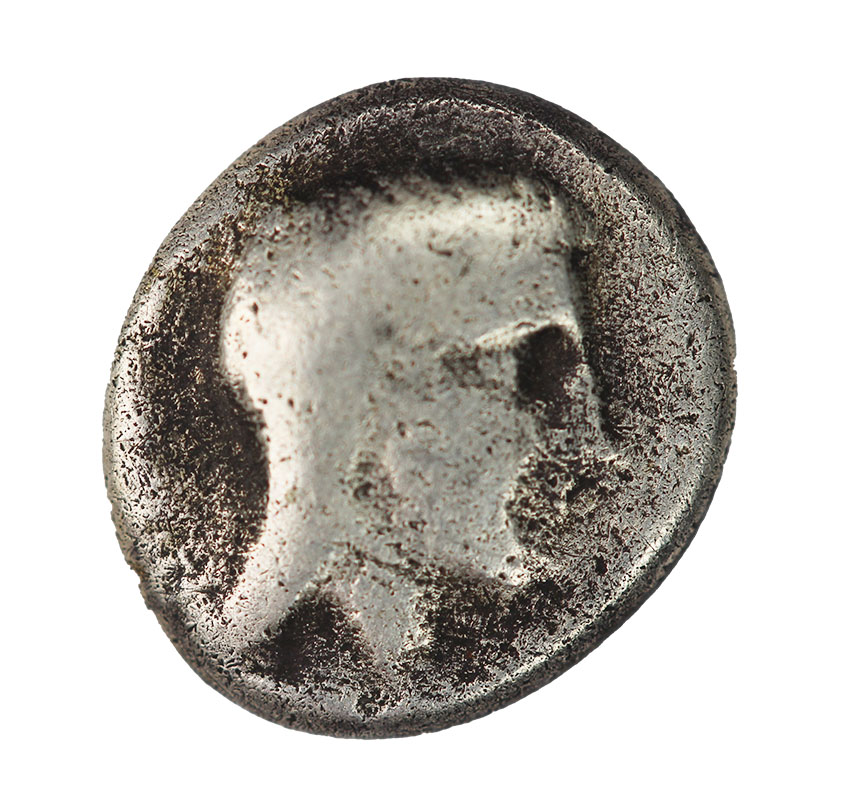 Saratogos, King of Thrace ca.444-424 BC,AE Obol 0,75 g. 10 mm., RARE