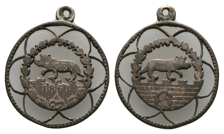  Altdeutschland; Anhalt; Kleinmünze 1861; gehenkelt; 2,73 g; Ø 22,65 mm   