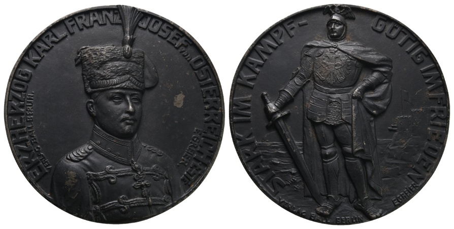  Eisenmedaille; Erzherzog Karl Franz Josef v. Österreich; 339 g ; Ø 107,21 mm   