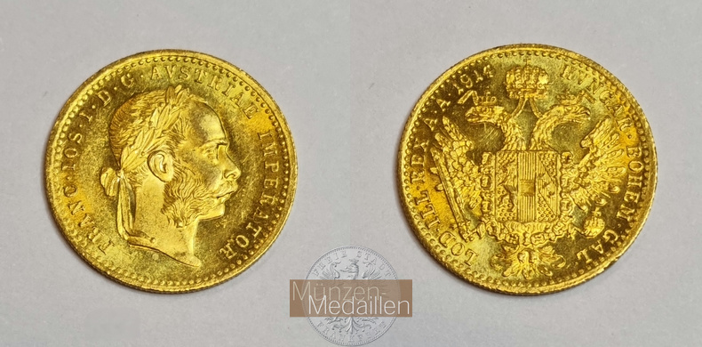 Österreich-Ungarn, Franz Joseph I. MM-Frankfurt Feingold: 3,44g Dukat 1914 