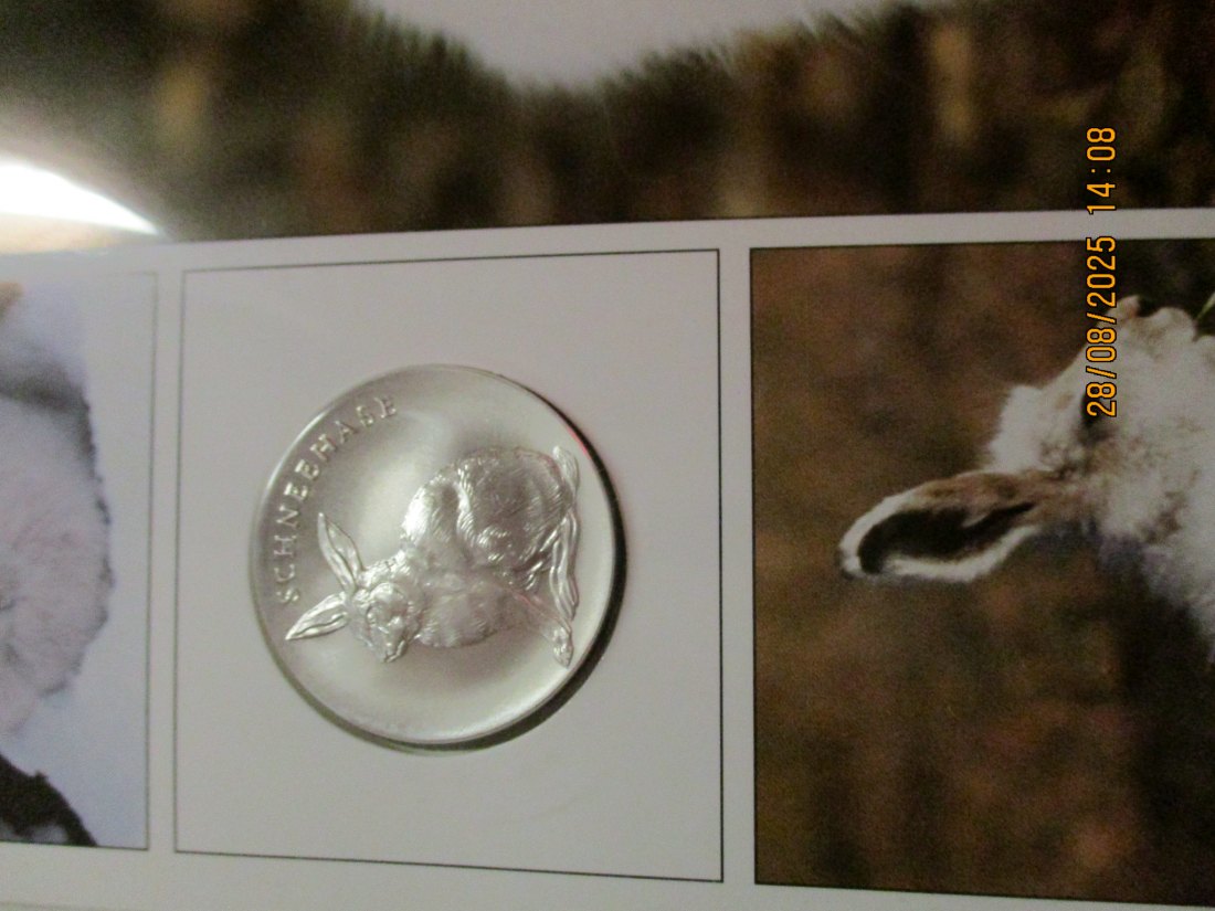  Tiere der Heimat Schneehase 999,9er Silber 17 Gramm   