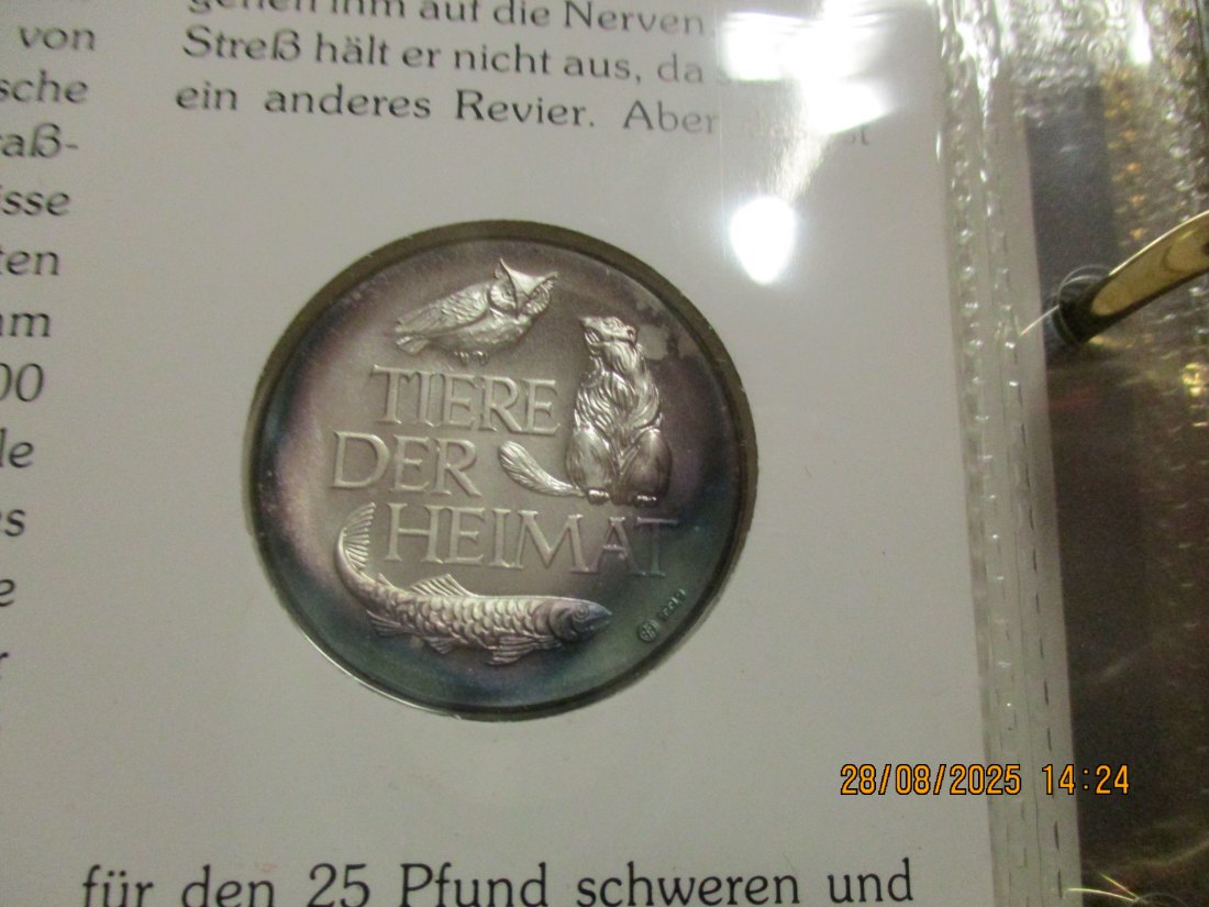  Tiere der Heimat Fischotter 999,9er Silber 17 Gramm   