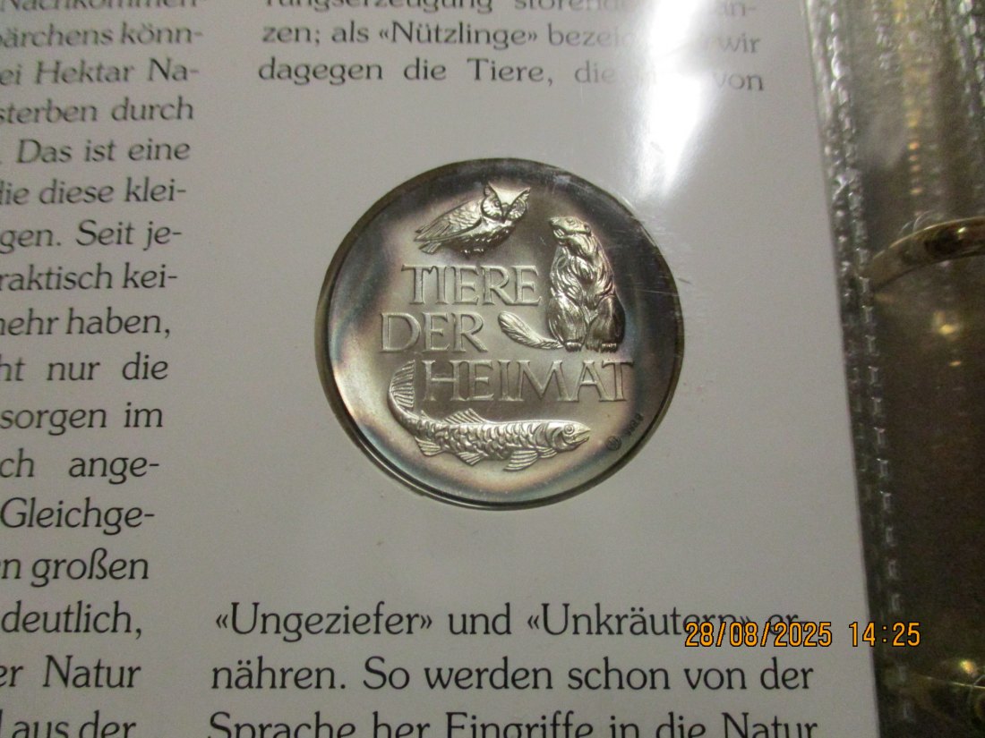  Tiere der Heimat Eichelhäher 999,9er Silber 17 Gramm   
