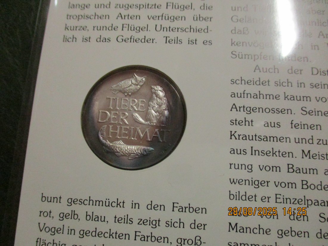  Tiere der Heimat Distelfink 999,9er Silber 17 Gramm   
