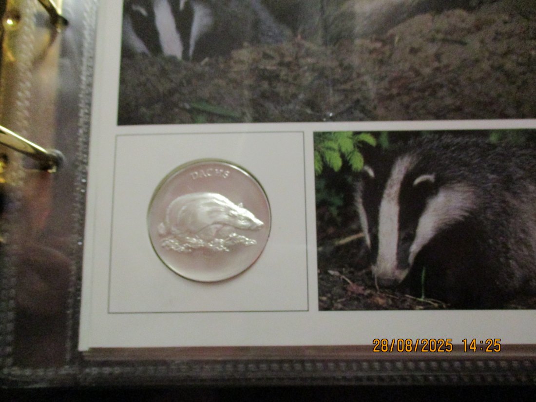  Tiere der Heimat Dachs 999,9er Silber 17 Gramm   