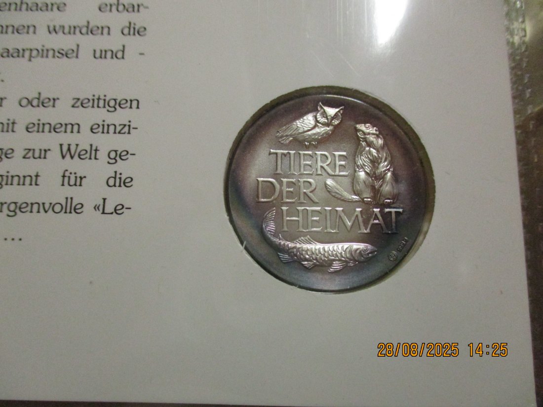  Tiere der Heimat Dachs 999,9er Silber 17 Gramm   