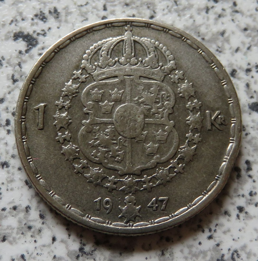 Schweden 1 Krona 1947   