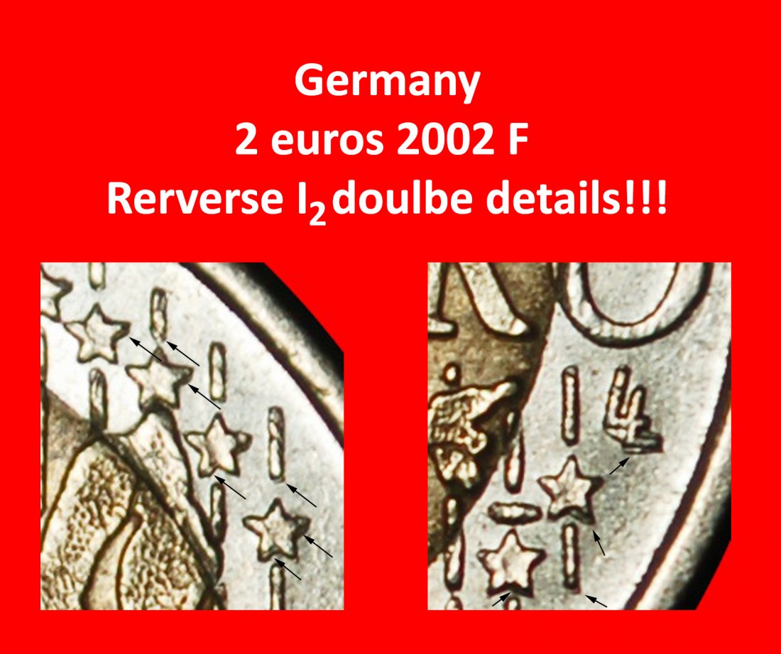  Ⰶ PHALLIC TYPE 2002-2006: GERMANY★ 2 EURO 2002F DOUBLE STARS NOT MULE! BADEN★LOW START ★ NO RESERVE!   