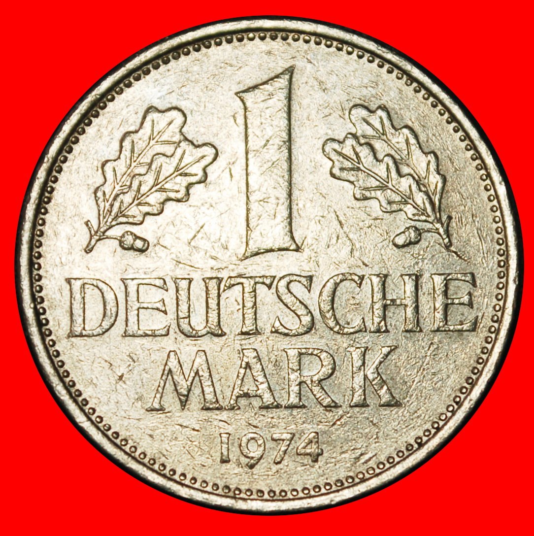 Ⰶ NOT COMMUNIST (1950-2001): GERMANY ★1 MARK 1974D II1+B+r2 BAVARIA★LOW START ★ NO RESERVE!