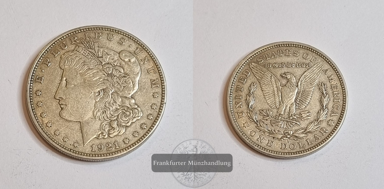  USA  1 Dollar (Morgan Dollar) 1921   FM-Frankfurt Feingewicht: 24,06g   