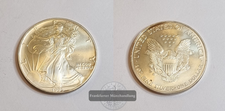 USA 1 Dollar 1995 Liberty American Silver Eagle KM#273  FM-Frankfurt Feinsilber: 31,1g   