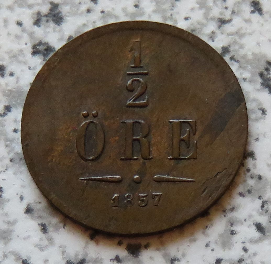  Schweden 1/2 Öre 1857   