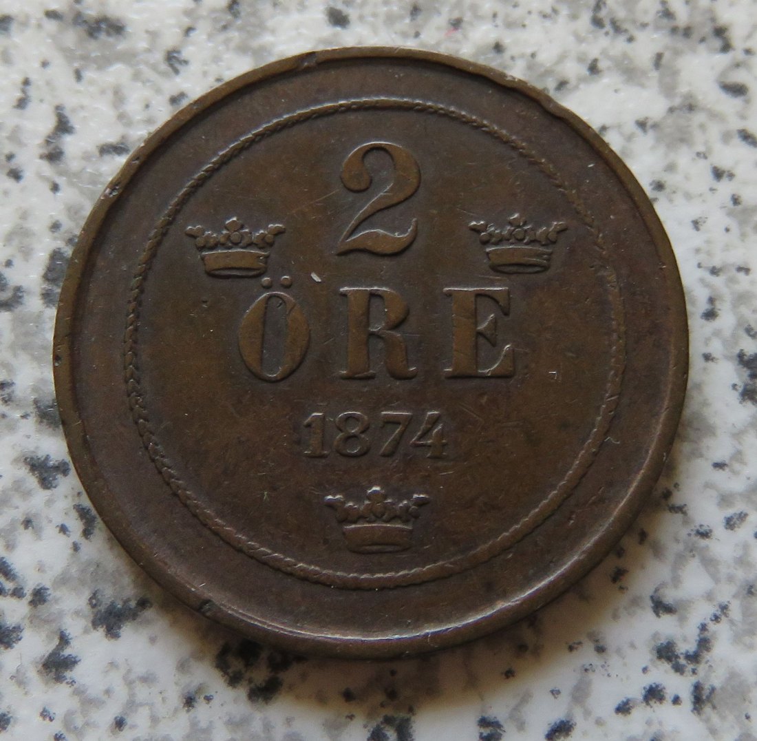  Schweden 2 Öre 1874   