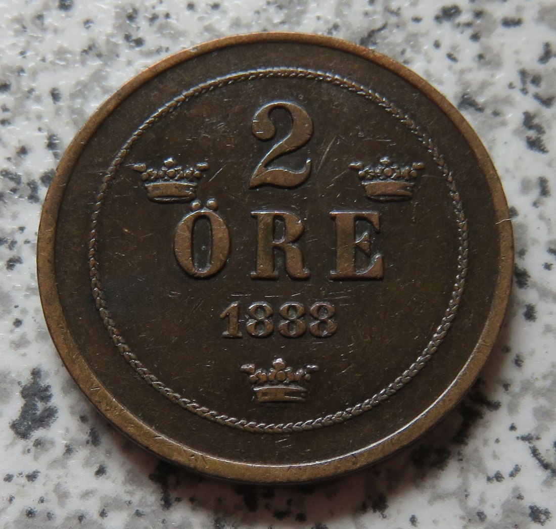  Schweden 2 Öre 1888   