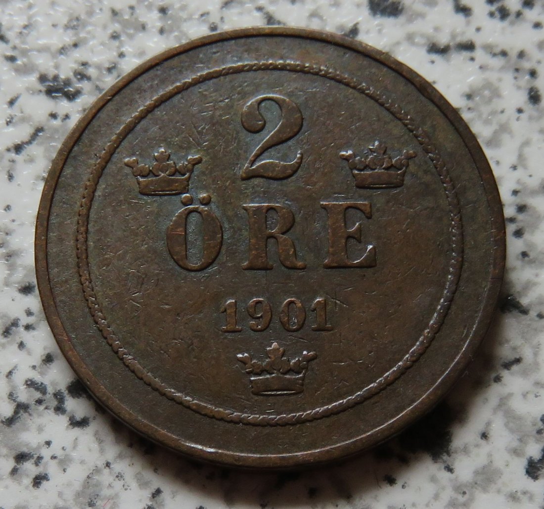  Schweden 2 Öre 1901   