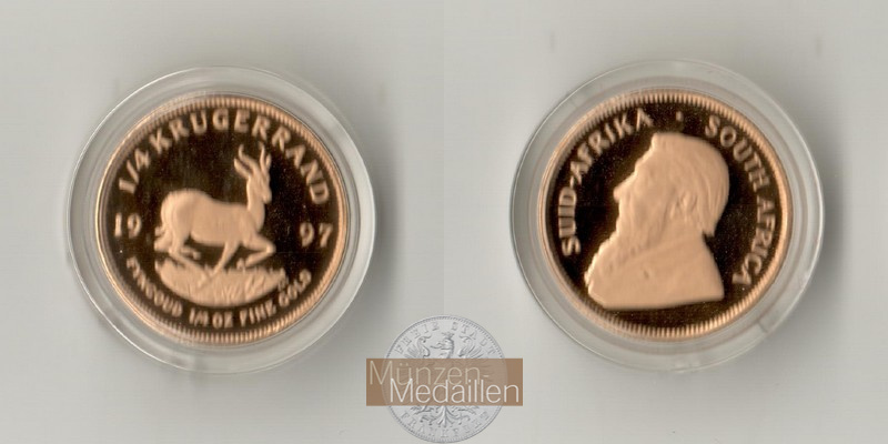 Südafrika MM-Frankfurt Feingold: 7,78g 1/4 Unze Krügerrand 1997 