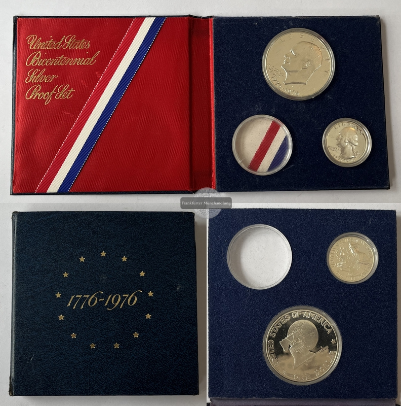  USA 1976 Bicentennial Liberty Münzen Silver Proof Set FM-Frankfurt Feinsilber: 16,74g   