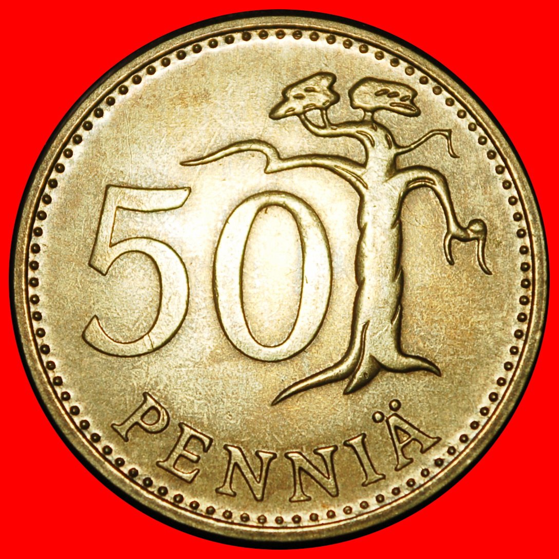 Ⰶ PINE TREE (1963-1990): FINLAND ★ 50 PENCE 1968S UNC MINT LUSTRE!★LOW START ★ NO RESERVE!