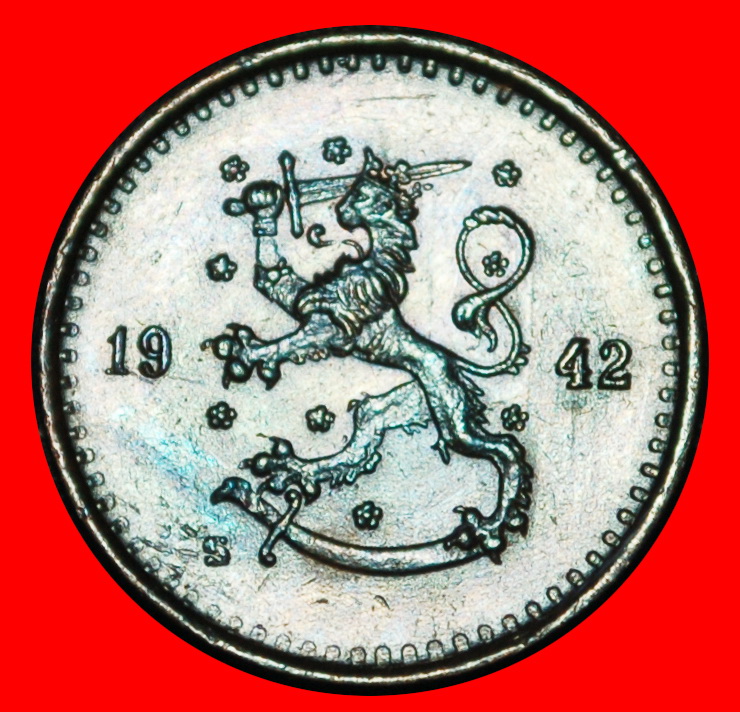  Ⰶ LION (1940-1943): FINLAND ★ 25 PENCE 1942S! WARTIME (1939-1945)!★LOW START ★ NO RESERVE!   